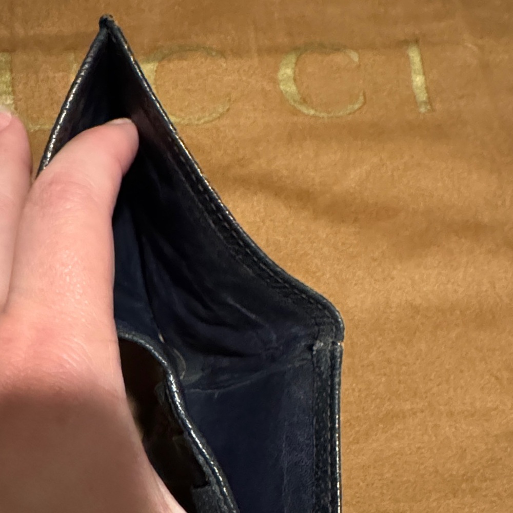 Gucci Navy Sherry Line Compact Wallet - Picture 5 of 8